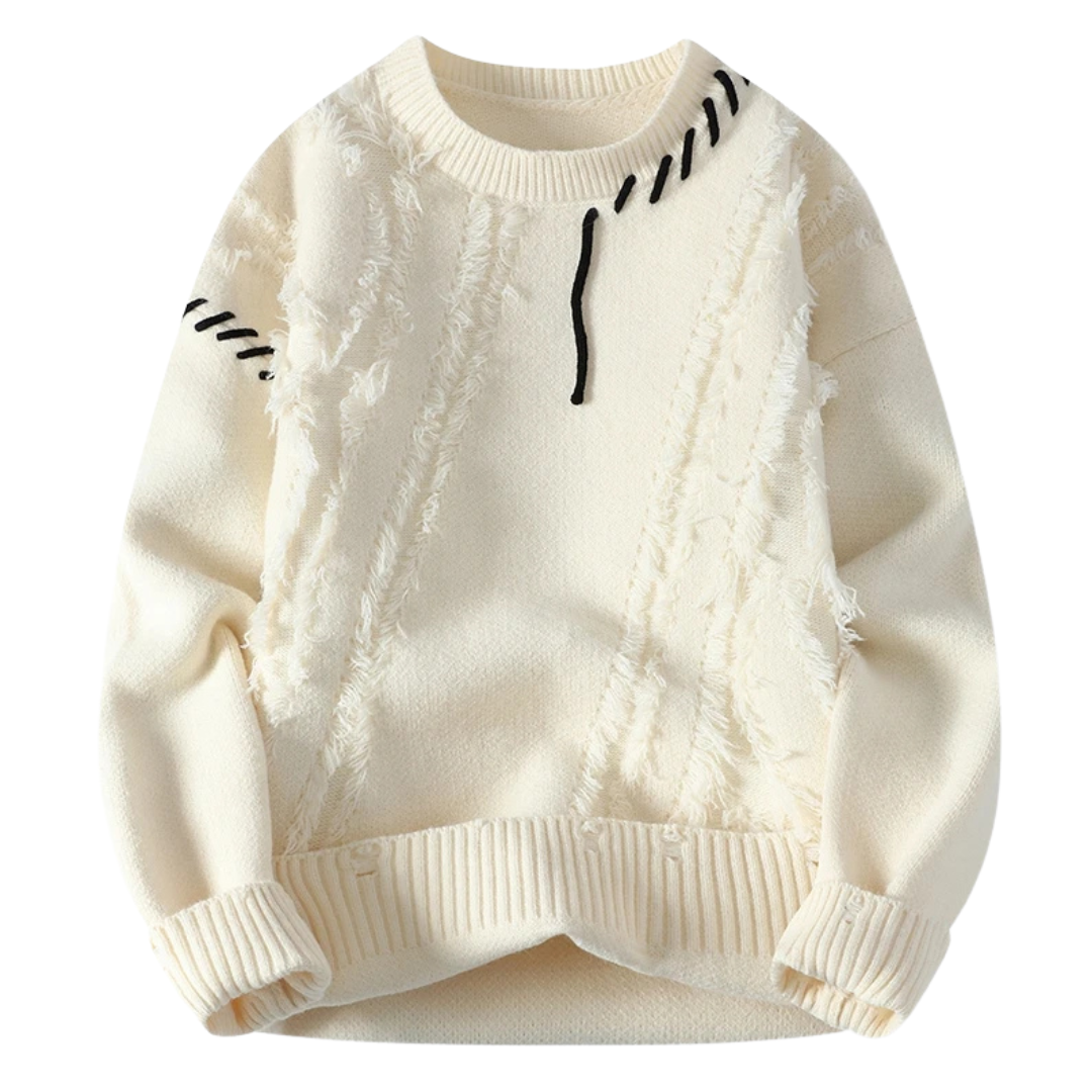 Strickpullover mit Fransen-Design | Unkonventionelle Details | Lässiger Look
