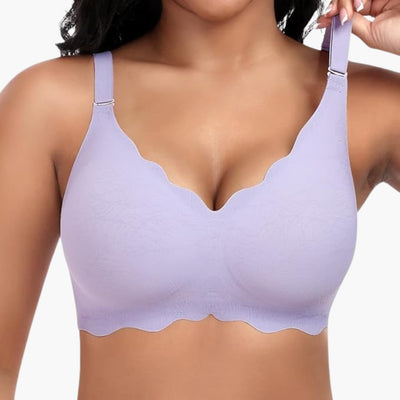 Damen bügelloser BH mit V-Ausschnitt und Spitzendetails