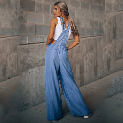 Zelda - Lässig Geschnittener Denim-Jumpsuit Chic