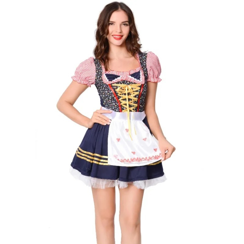 Damen Modisch Mini Oktoberfest Dirndl Kleid