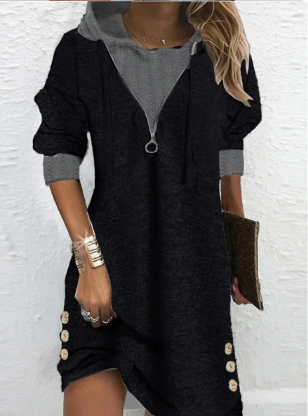 Gwen | Elegantes Strick-Komfort Damen-Hemdkleid