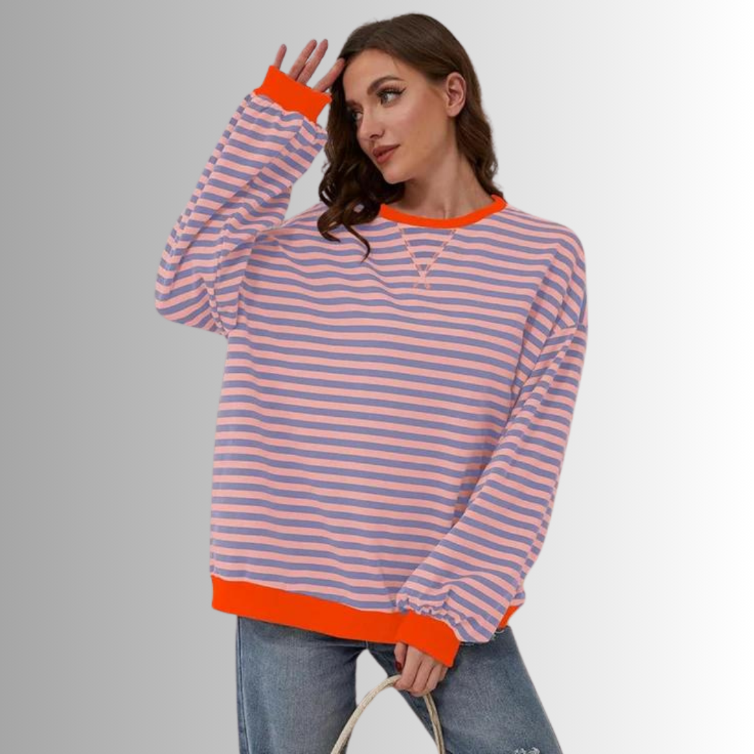 Maya | Mühelos Bequemes Streifen Damen Sweatshirt