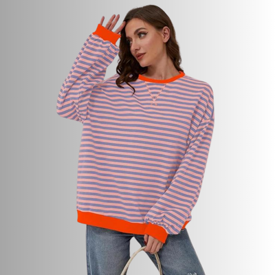 Maya | Mühelos Bequemes Streifen Damen Sweatshirt