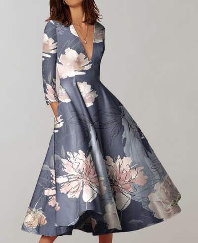 Aisha - Fließendes Saum-Maxikleid für Damen in der Freizeit