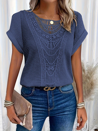Spitzenbluse | Kurzarm | Verspielter Vintage-Look