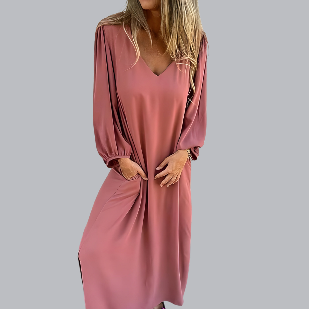 Swanhilde™ | Langes Boho-Kleid mit praktischen Taschen
