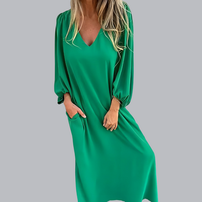 Swanhilde™ | Langes Boho-Kleid mit praktischen Taschen