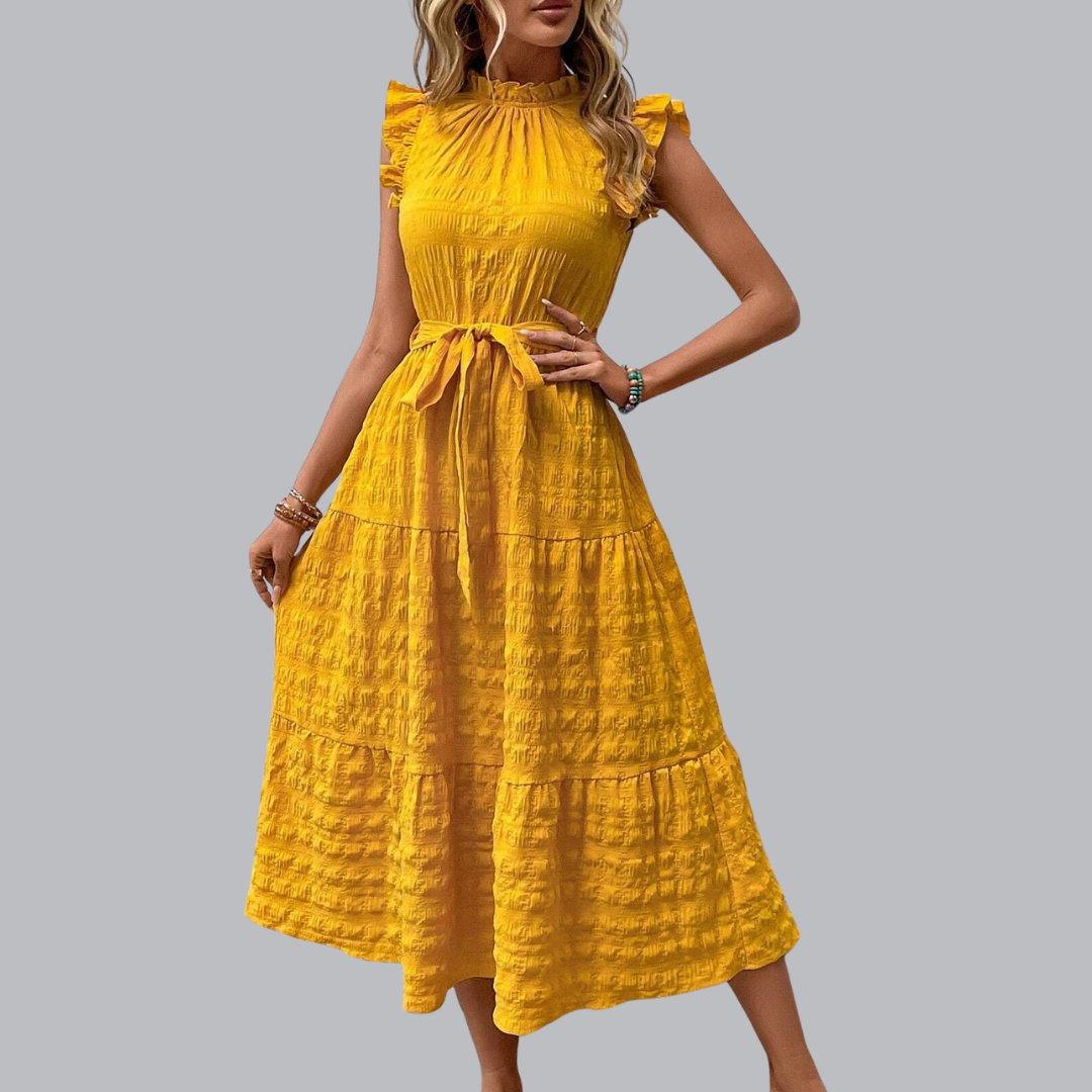 Kordula™ | Midikleid mit Strukturstoff in mehreren Farben