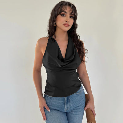 Ophelie | Neckholder-Top mit drapiertem Ausschnitt