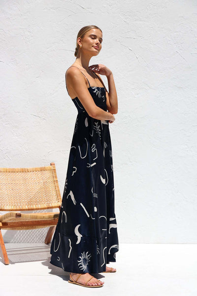 Maxikleid mit Trägern | Eleganter Schnitt | Fließende Silhouette