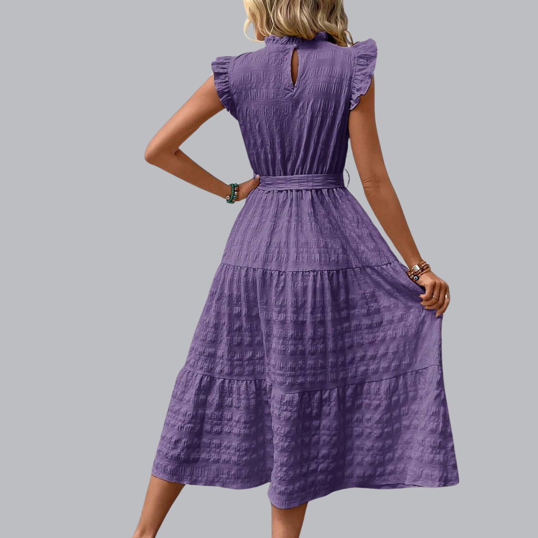 Kordula™ | Midikleid mit Strukturstoff in mehreren Farben