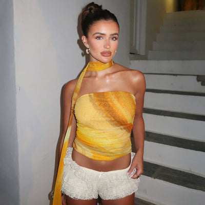 Wanya | Bustier-Top Bedruckt Kopftuch