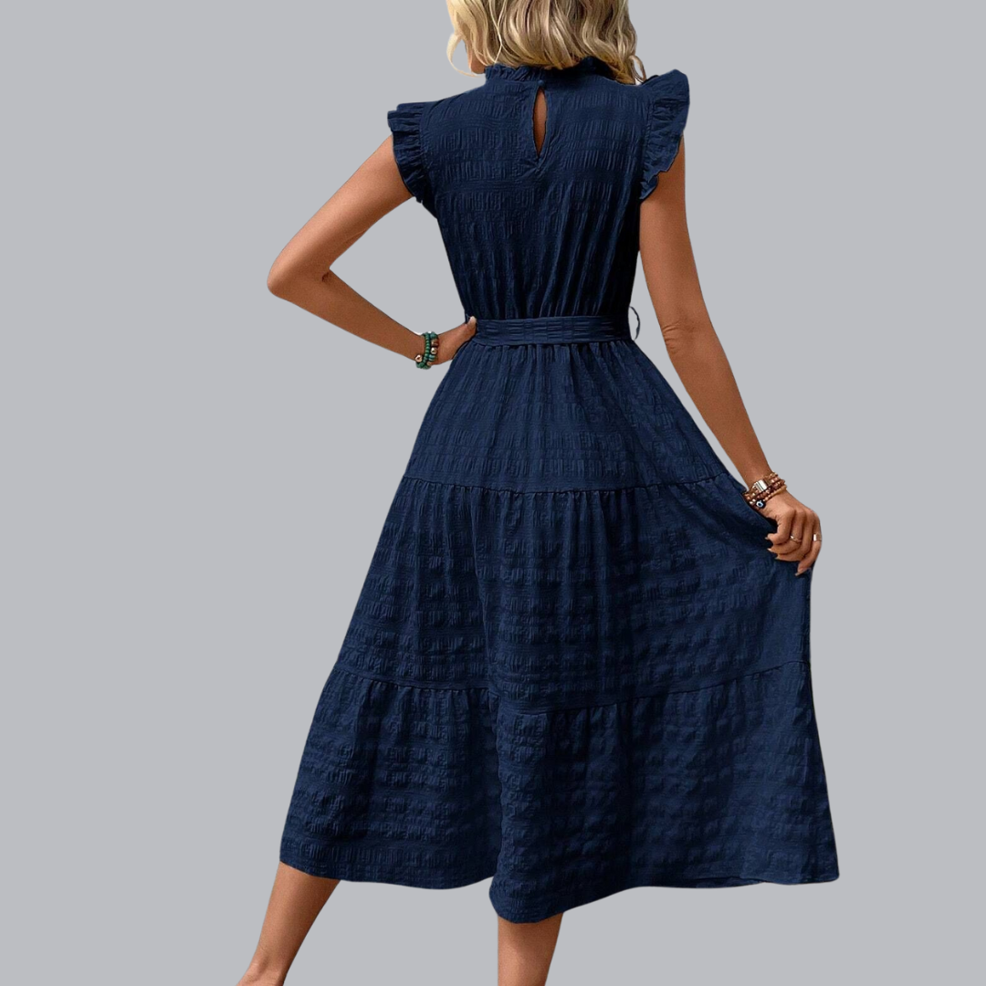 Kordula™ | Midikleid mit Strukturstoff in mehreren Farben