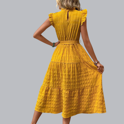 Kordula™ | Midikleid mit Strukturstoff in mehreren Farben