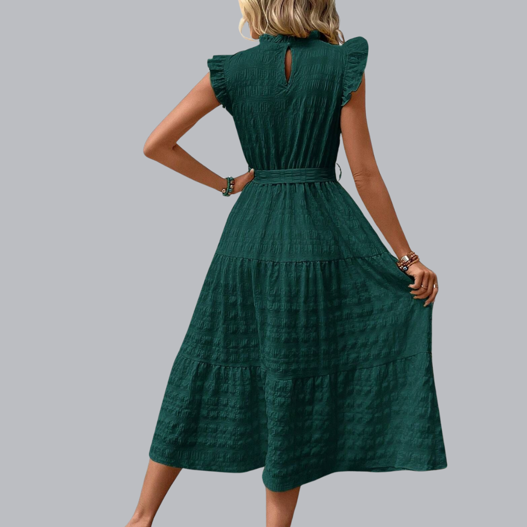 Kordula™ | Midikleid mit Strukturstoff in mehreren Farben