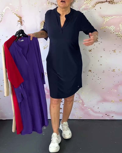 Tracy - schlichtes Kleid mit V-Ausschnitt
