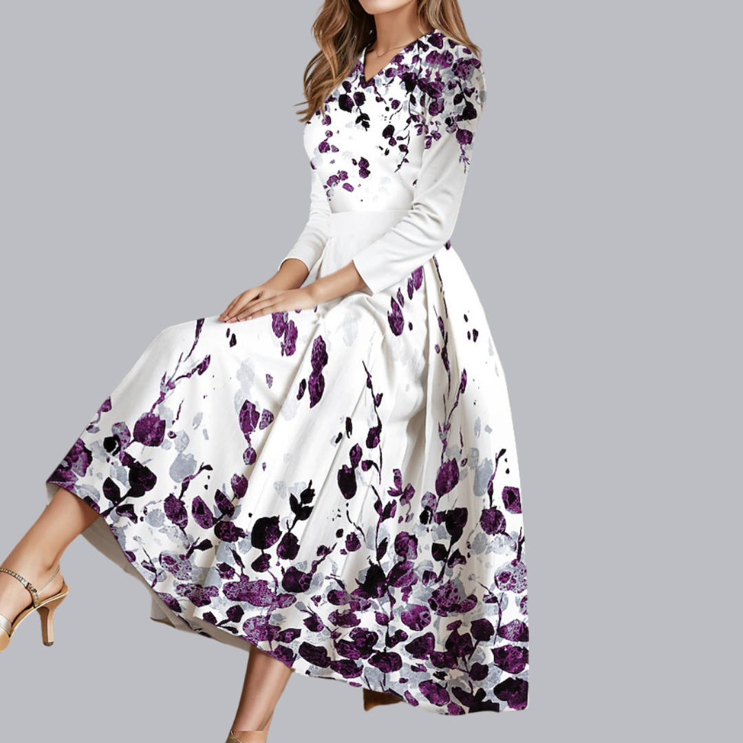 Elisa™ | Elegantes Blumenkleid mit langen Ärmeln