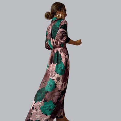 Wilma™ | Satin-Hemdkleid mit Blumenprint und Taillengürtel