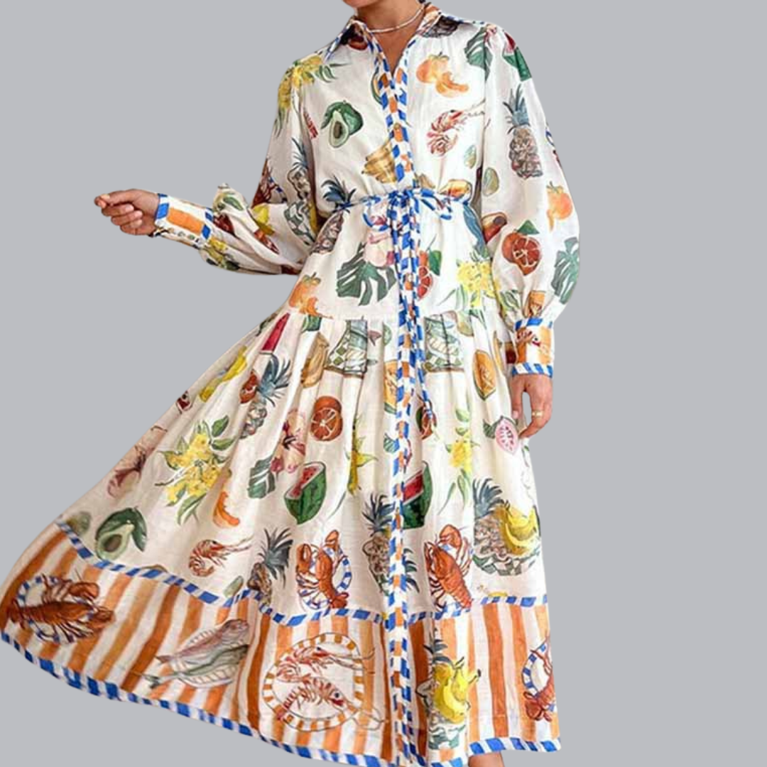 Leocadia™ | Lockeres Midikleid mit Bindegürtel in mehreren Designs