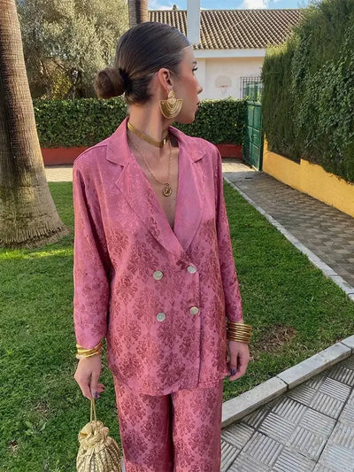 Elegantes Jacquard-Set | Luxuriös & Zeitlos | Zweiteiliges Outfit