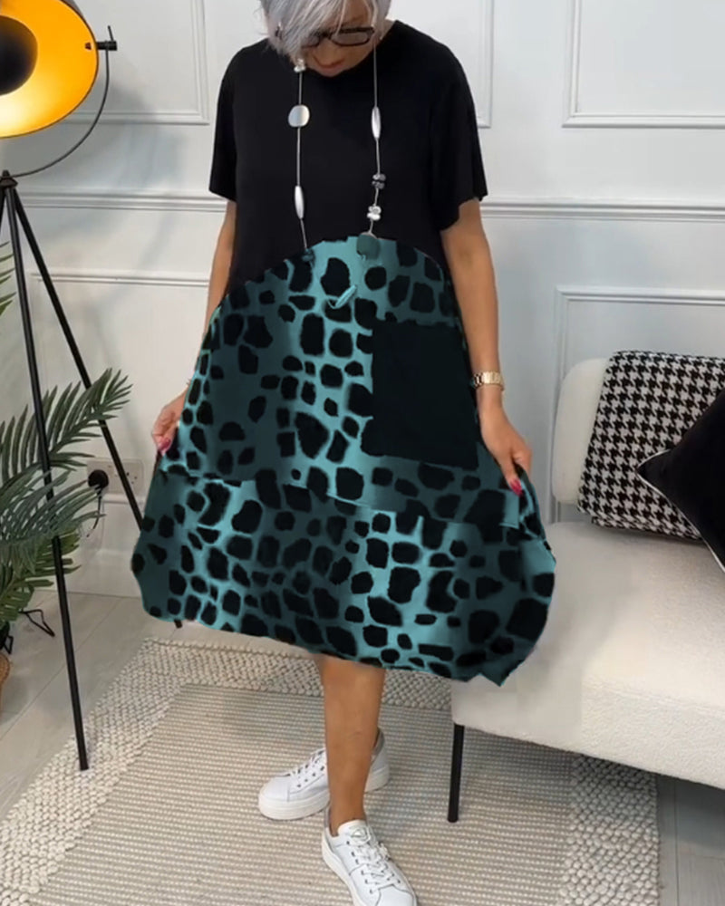 Adriana™ - Damen Midi Kleid mit kurzen Ärmeln