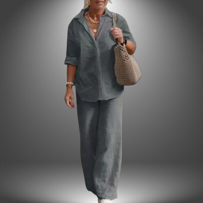 Ustinya - Handgemachtes Baumwoll-Shirt- und Hosen-Set