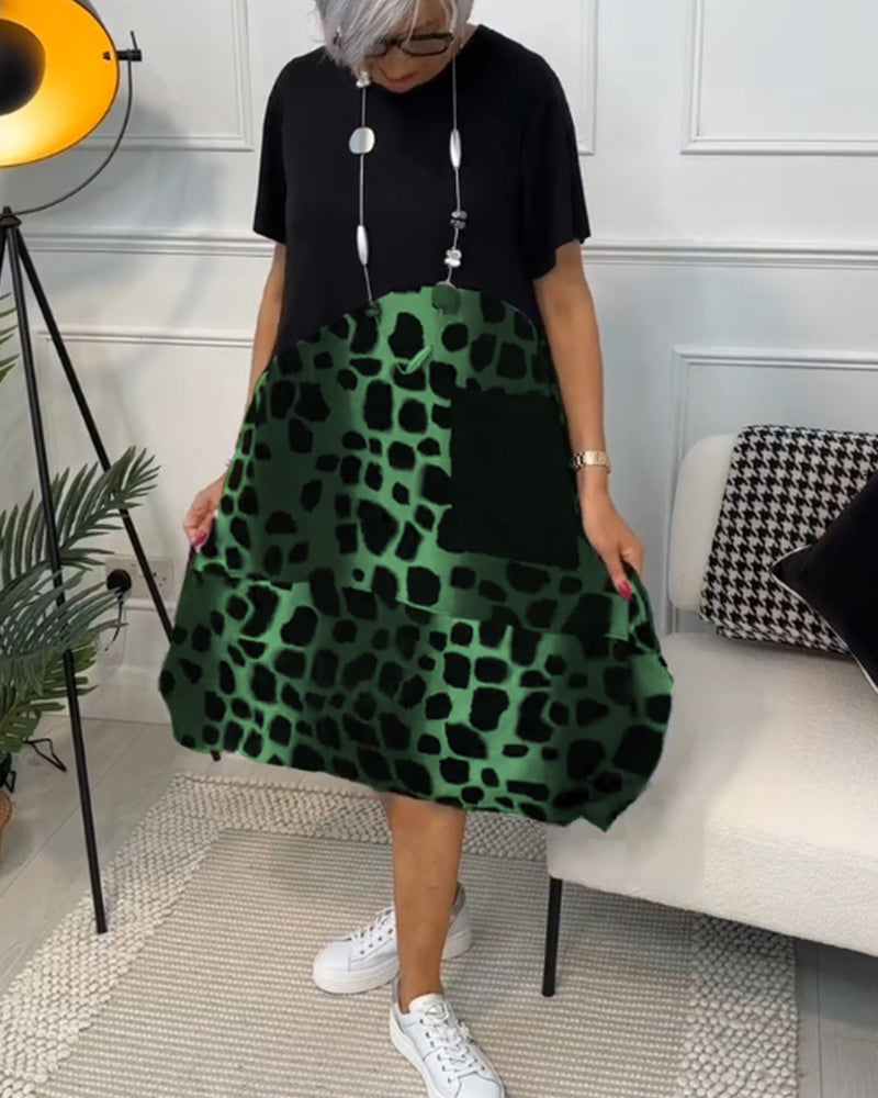 Adriana™ - Damen Midi Kleid mit kurzen Ärmeln