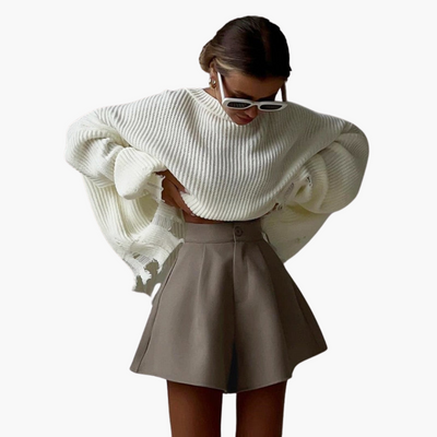 Falten Shorts mit weitem Schnitt - Damen Sommer Chic