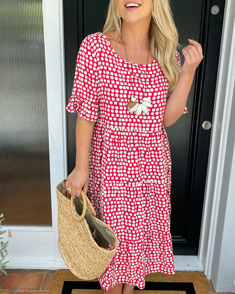 Seyfried™ - Midi-Kleid mit Rundhalsausschnitt und Punktemuster