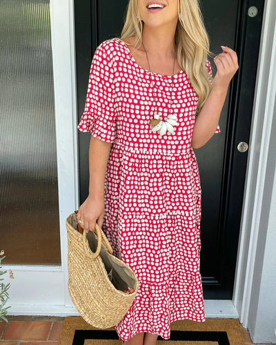 Seyfried™ - Midi-Kleid mit Rundhalsausschnitt und Punktemuster