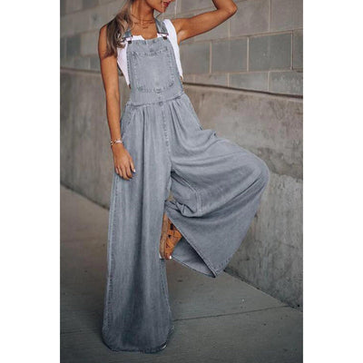 Zelda - Lässig Geschnittener Denim-Jumpsuit Chic
