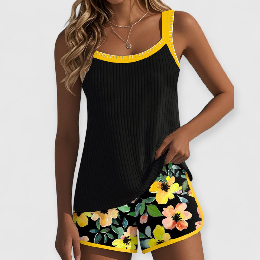 Isabelle | Bequemer Tankini mit Blumenmuster