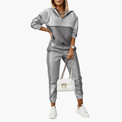 Damen Trainingsanzug mit Reißverschluss Oberteil und Jogginghose