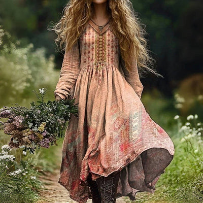 Julia™ – Vintage-Kleid mit ethnischem Druck