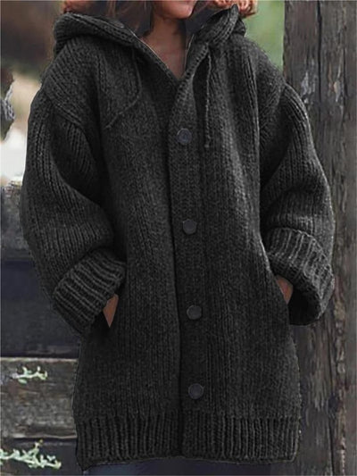 Jamie Strickjacke mit Kapuze und Knopfleiste