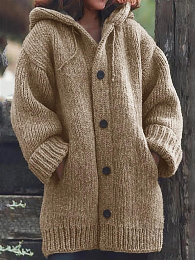 Jamie Strickjacke mit Kapuze und Knopfleiste