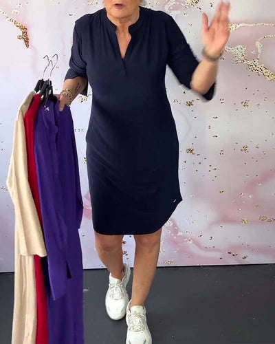 Tracy - schlichtes Kleid mit V-Ausschnitt