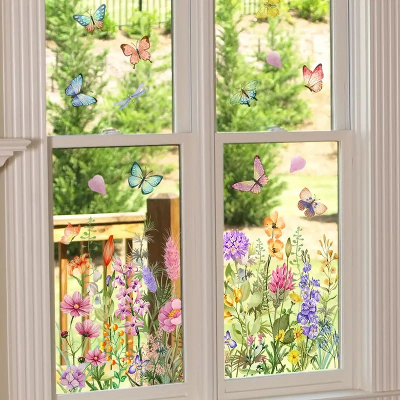 Petaluxe™ | Bunte Blumenaufkleber für Ihr Fenster!