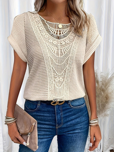 Spitzenbluse | Kurzarm | Verspielter Vintage-Look