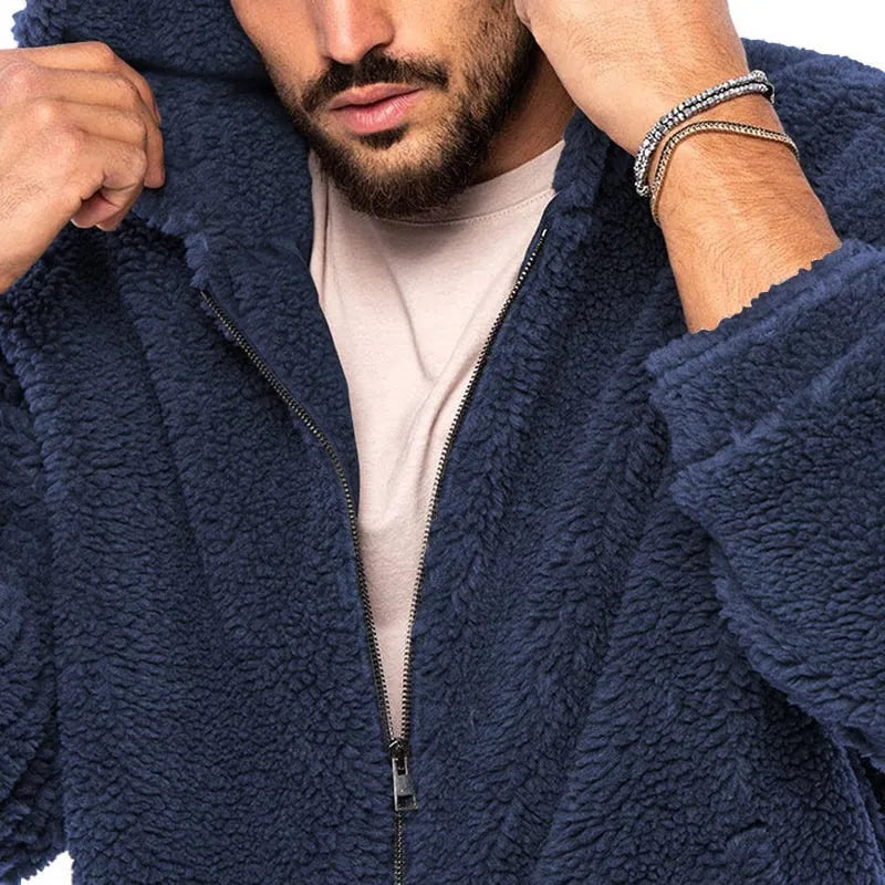 Sebastian - gemütlicher herbst/winter windbreaker mit kapuze für herren