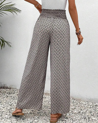 Sommerhose Damen mit hoher Taille – Elegant gemustert & luftig bequem