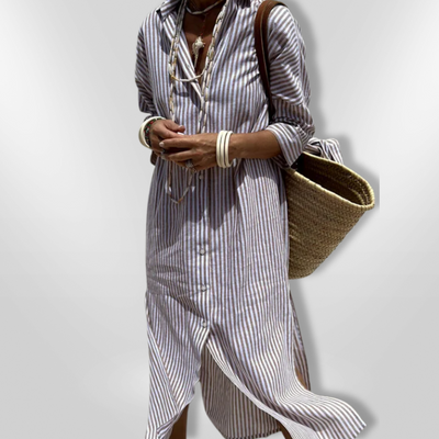 Amanda - Schickes gestreiftes Hemdkleid