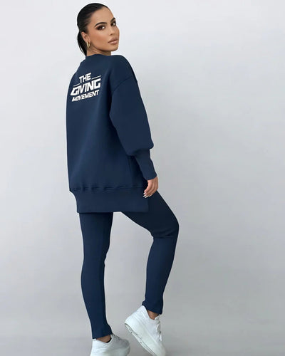 Zweiteiler mit Oversize-Sweatshirt | Schmale Hose | Urbaner Streetstyle