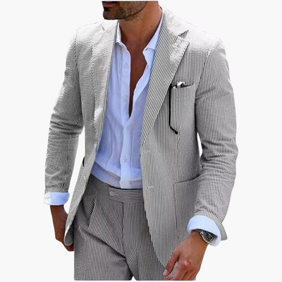 Herren Sommeranzug zweiteilig mit Nadelstreifen und Slim Fit