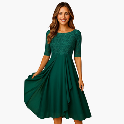 Lore | Midikleid mit Spitzenärmeln