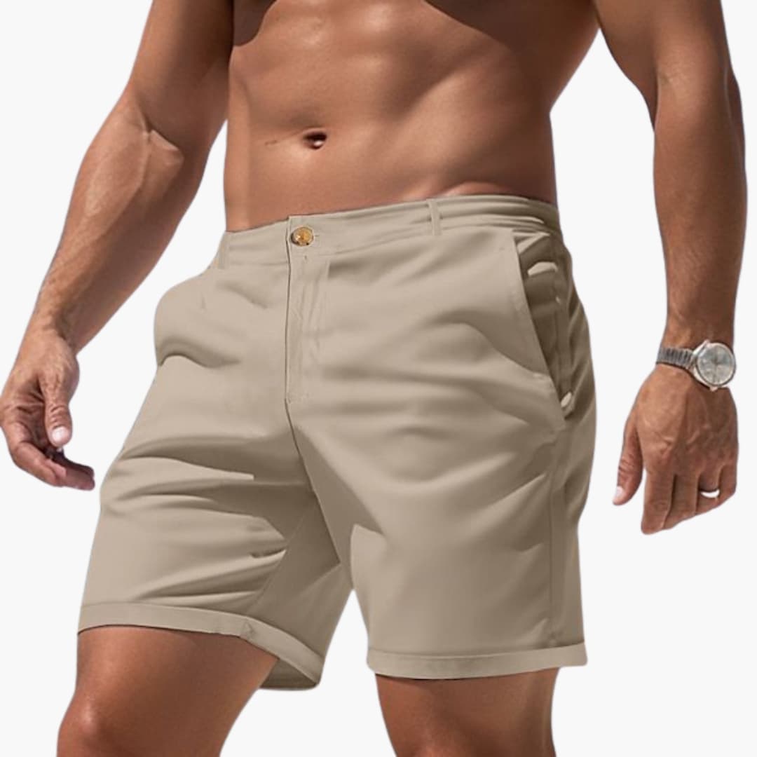 Herren Sommer Shorts mit Seitentaschen und Umschlagsäumen