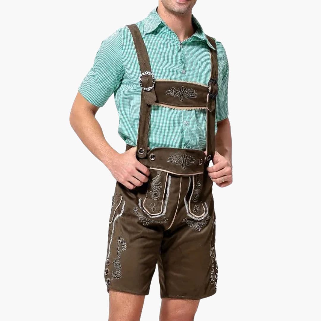 Bestickte Trachten Lederhose für Herren - Oktoberfest 2025