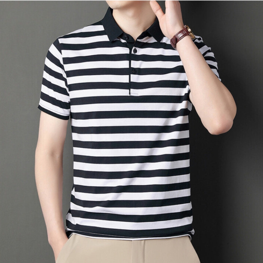 Klassisches Streifen Herren Polo Shirt