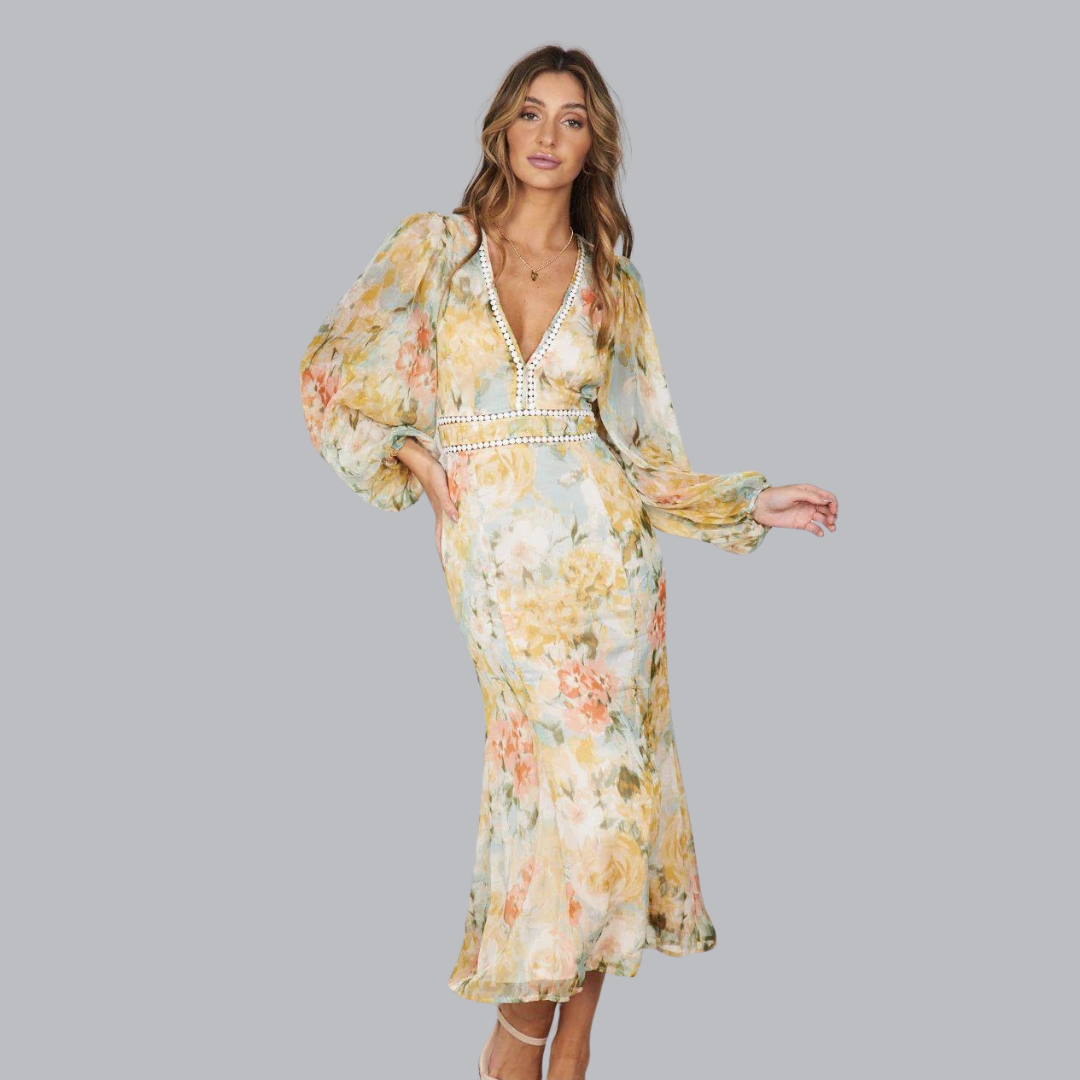 Emilia™ | Fließendes Midikleid mit Spitze in mehreren Designs