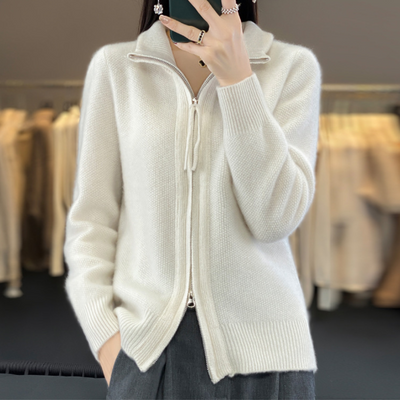 Giselle – Eleganter Zip-Cardigan aus Kaschmir